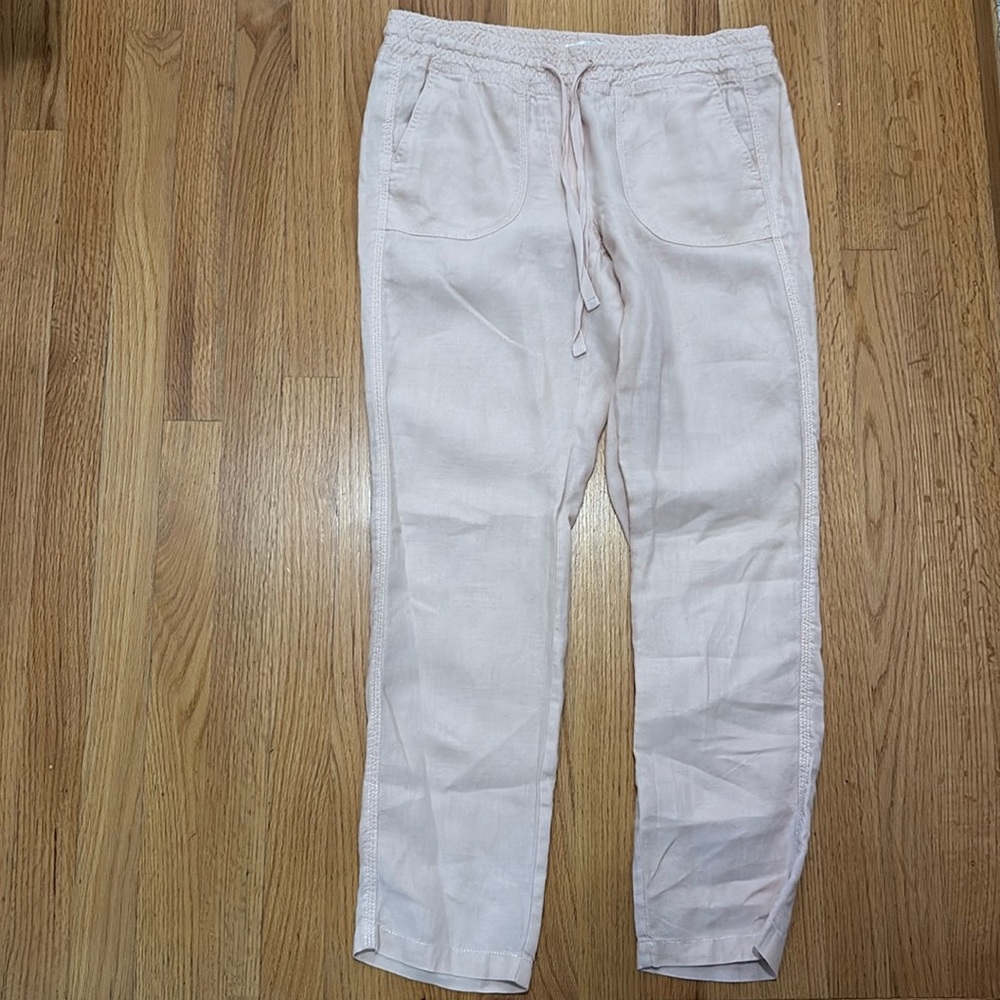 Ann Taylor loft size 6 petite 26 Inch Inseam Light, Pink Pockets, And 100% Linen